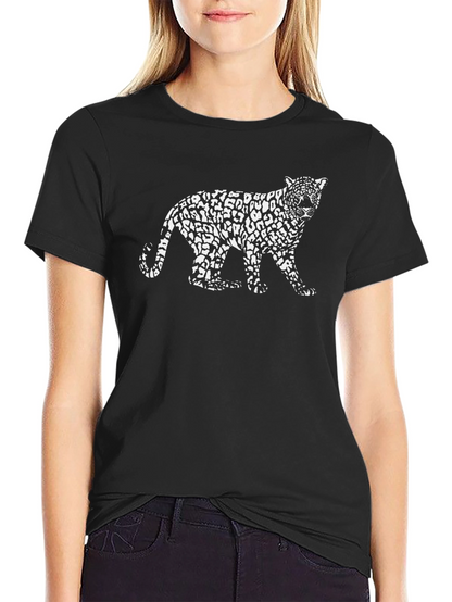 Leopard Print T-Shirt - Stylish Black Tee