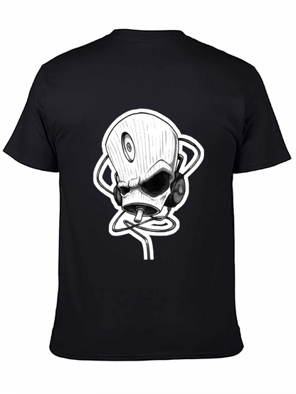 Skull DJ Black T-Shirt - Unique Graphic Tee