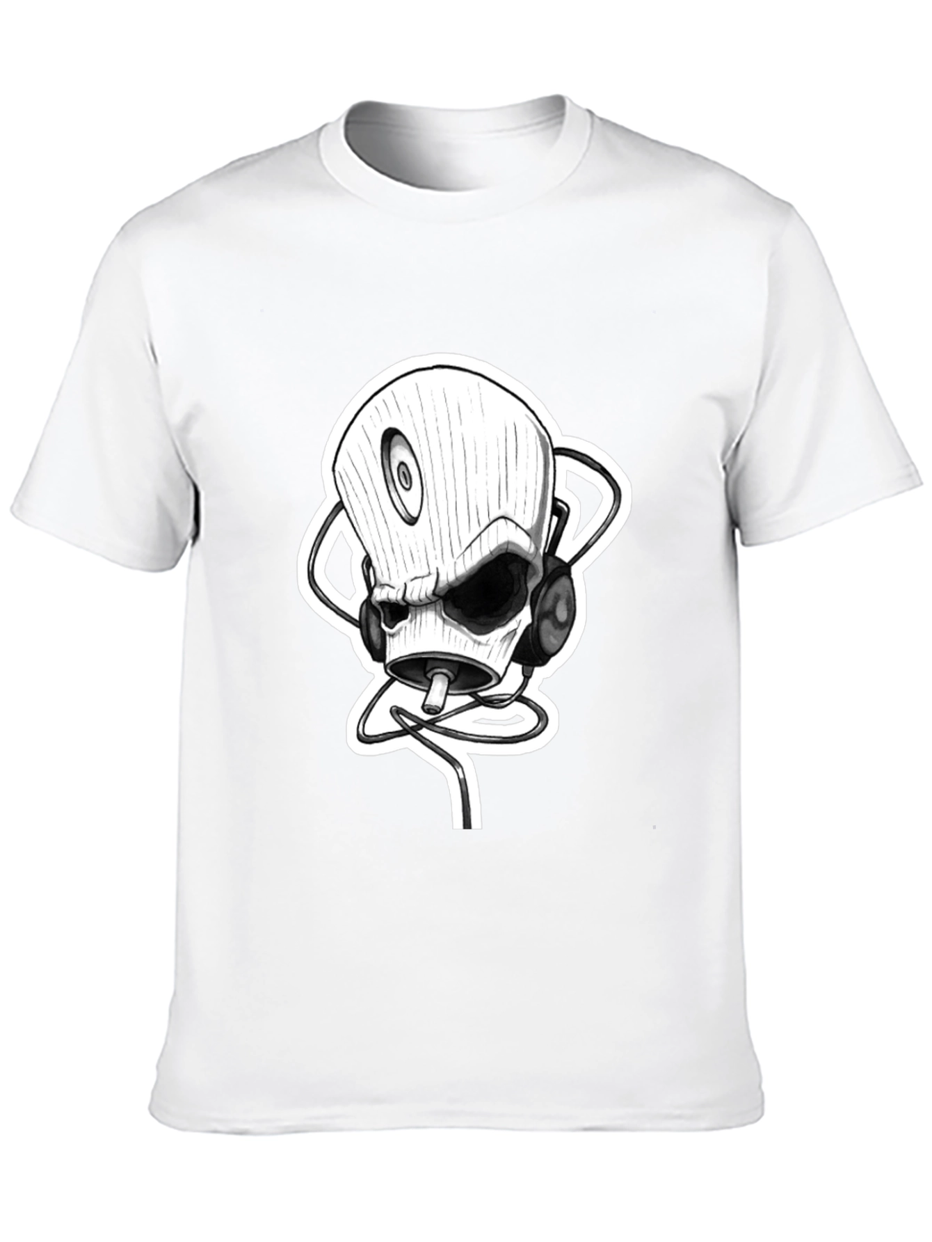 Skull DJ Black T-Shirt - Unique Graphic Tee