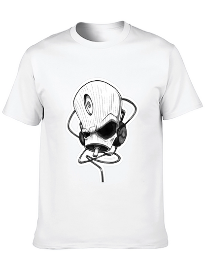 Skull DJ Black T-Shirt - Unique Graphic Tee