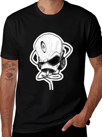 Skull DJ Black T-Shirt - Unique Graphic Tee