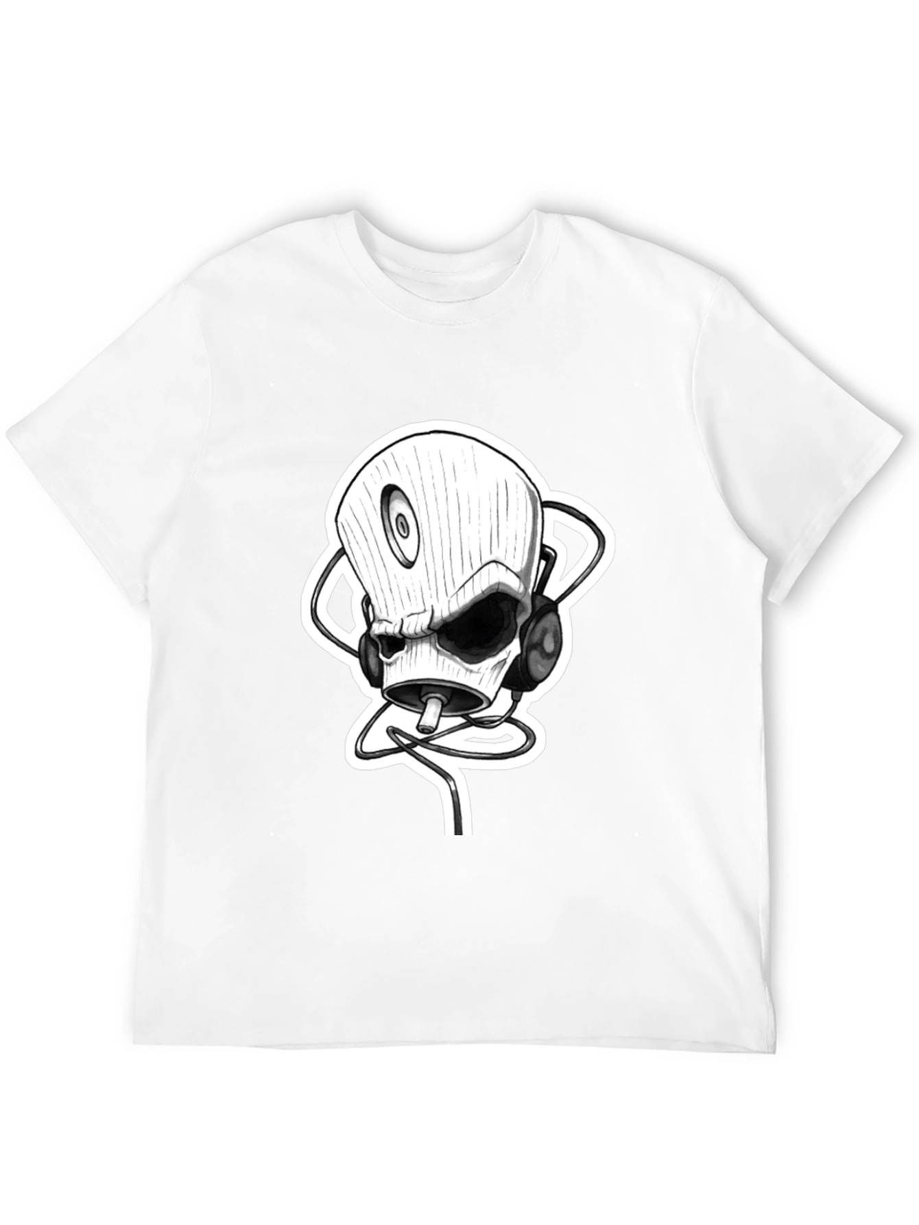 Skull DJ Black T-Shirt - Unique Graphic Tee