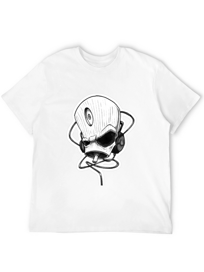 Skull DJ Black T-Shirt - Unique Graphic Tee