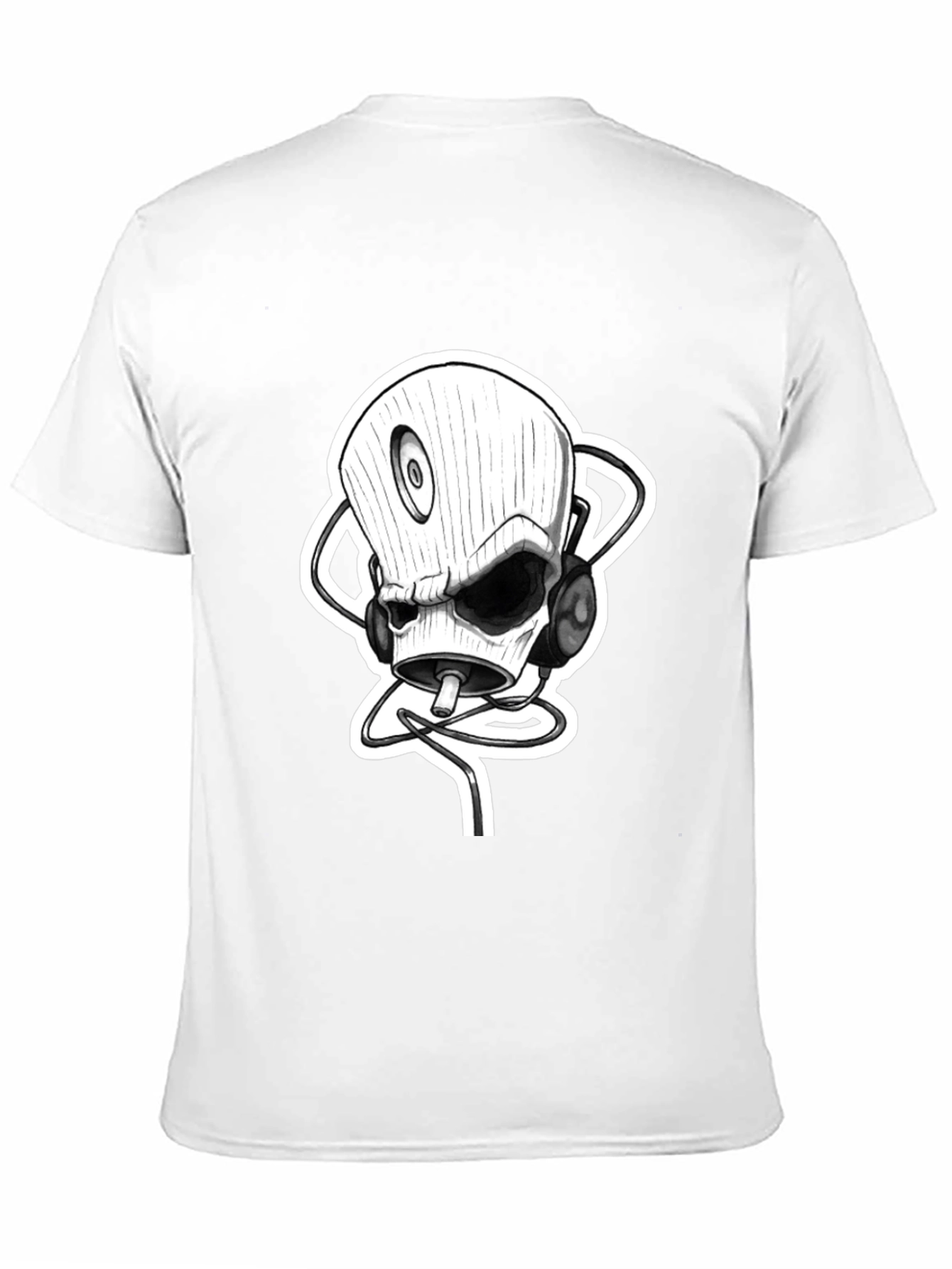 Skull DJ Black T-Shirt - Unique Graphic Tee