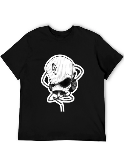 Skull DJ Black T-Shirt - Unique Graphic Tee
