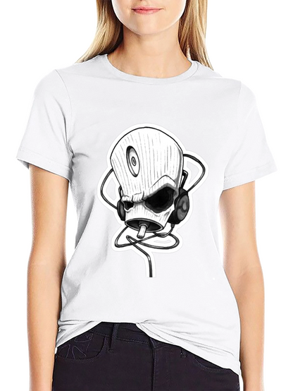 Skull DJ Black T-Shirt - Unique Graphic Tee