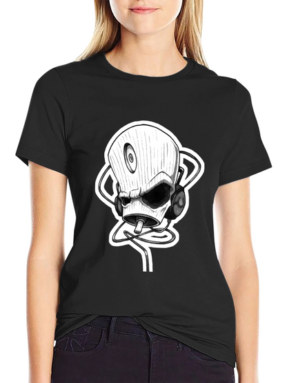 Skull DJ Black T-Shirt - Unique Graphic Tee