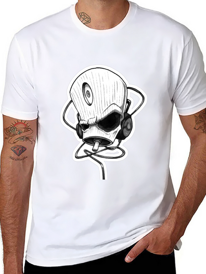 Skull DJ Black T-Shirt - Unique Graphic Tee
