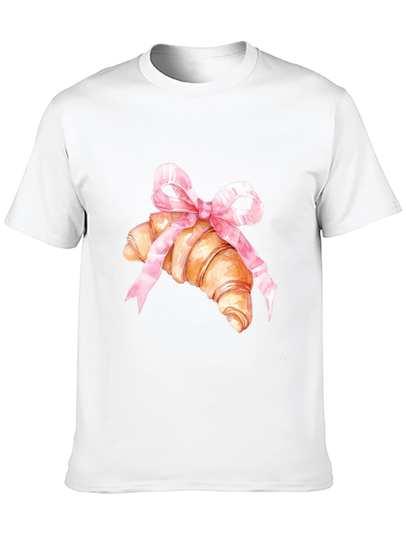 Croissant & Bow Graphic Tee - Trendy Comfort