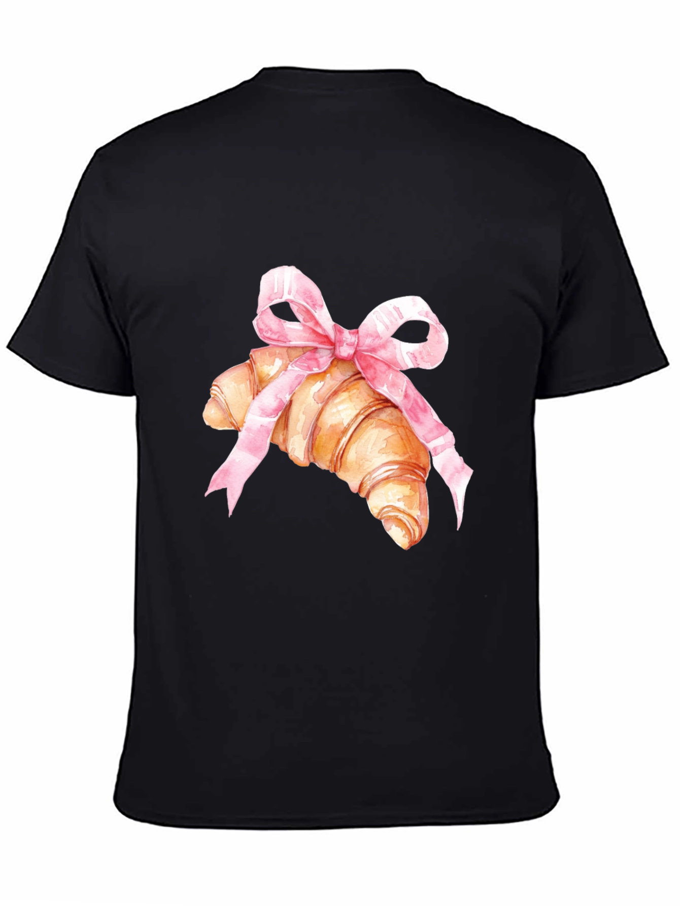 Croissant & Bow Graphic Tee - Trendy Comfort
