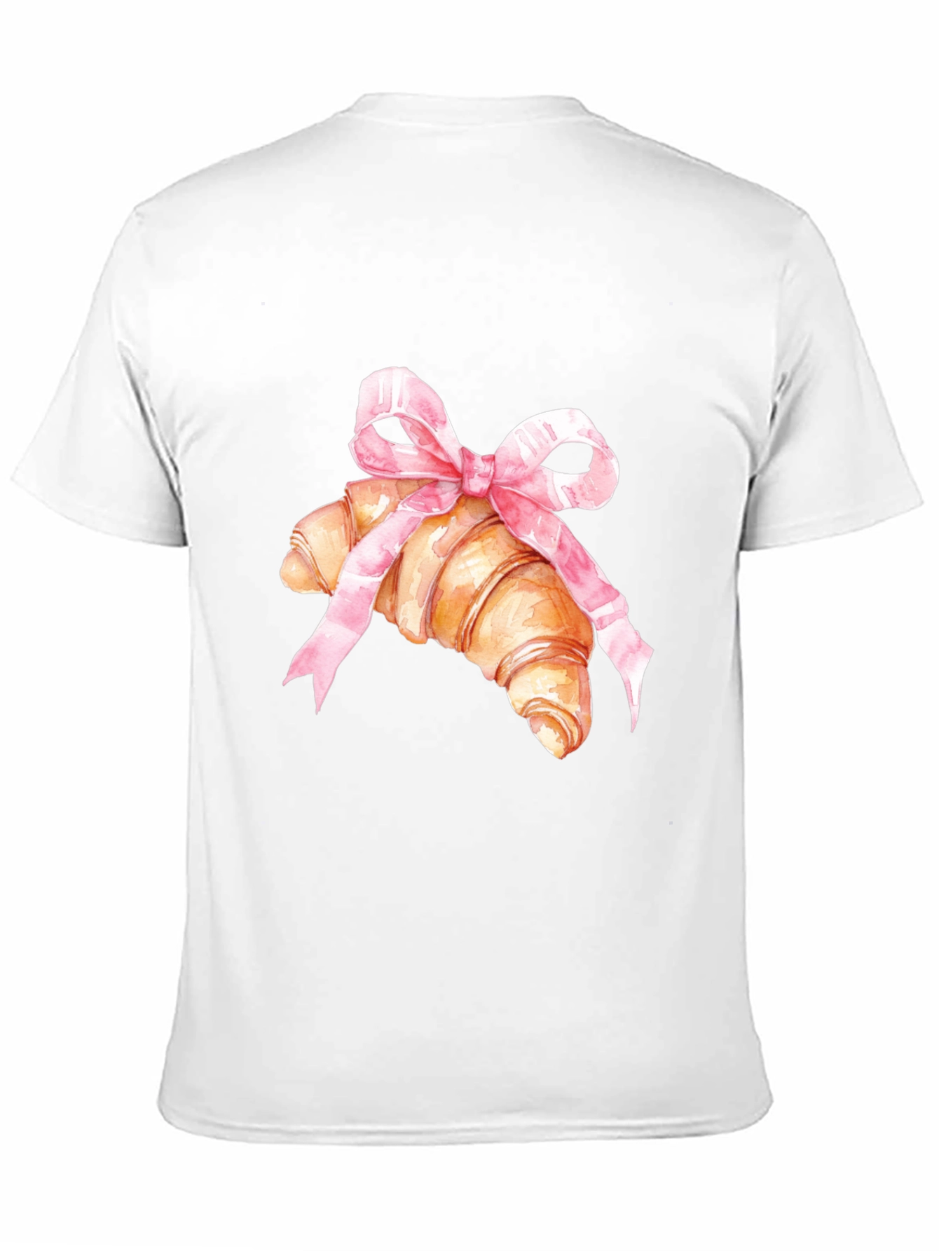Croissant & Bow Graphic Tee - Trendy Comfort