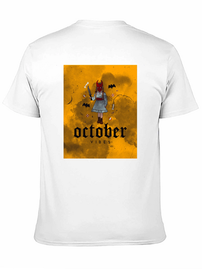 October Vibes Graphic T-Shirt - Halloween Apparel
