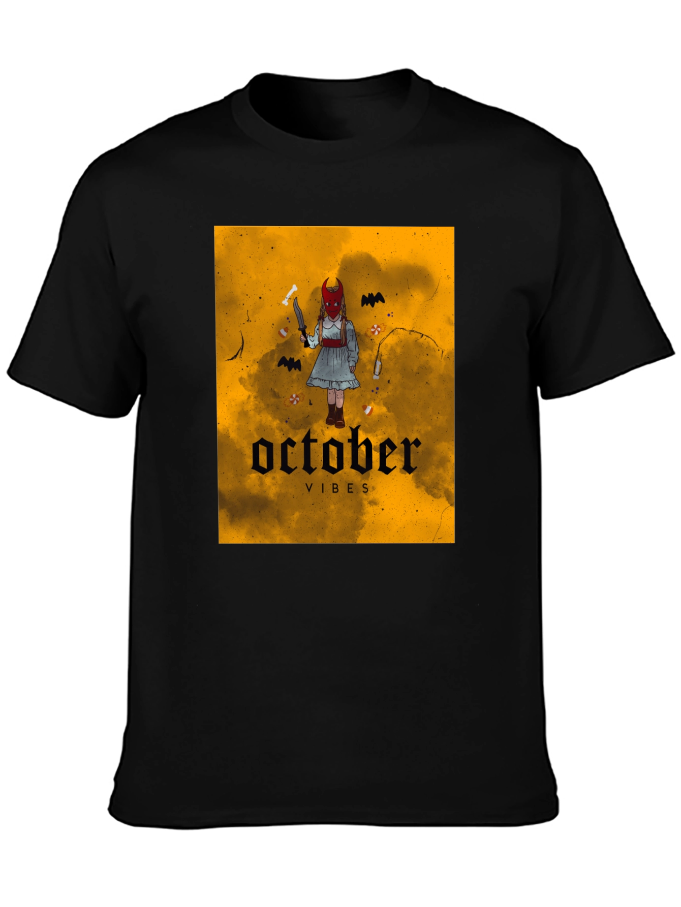 October Vibes Graphic T-Shirt - Halloween Apparel