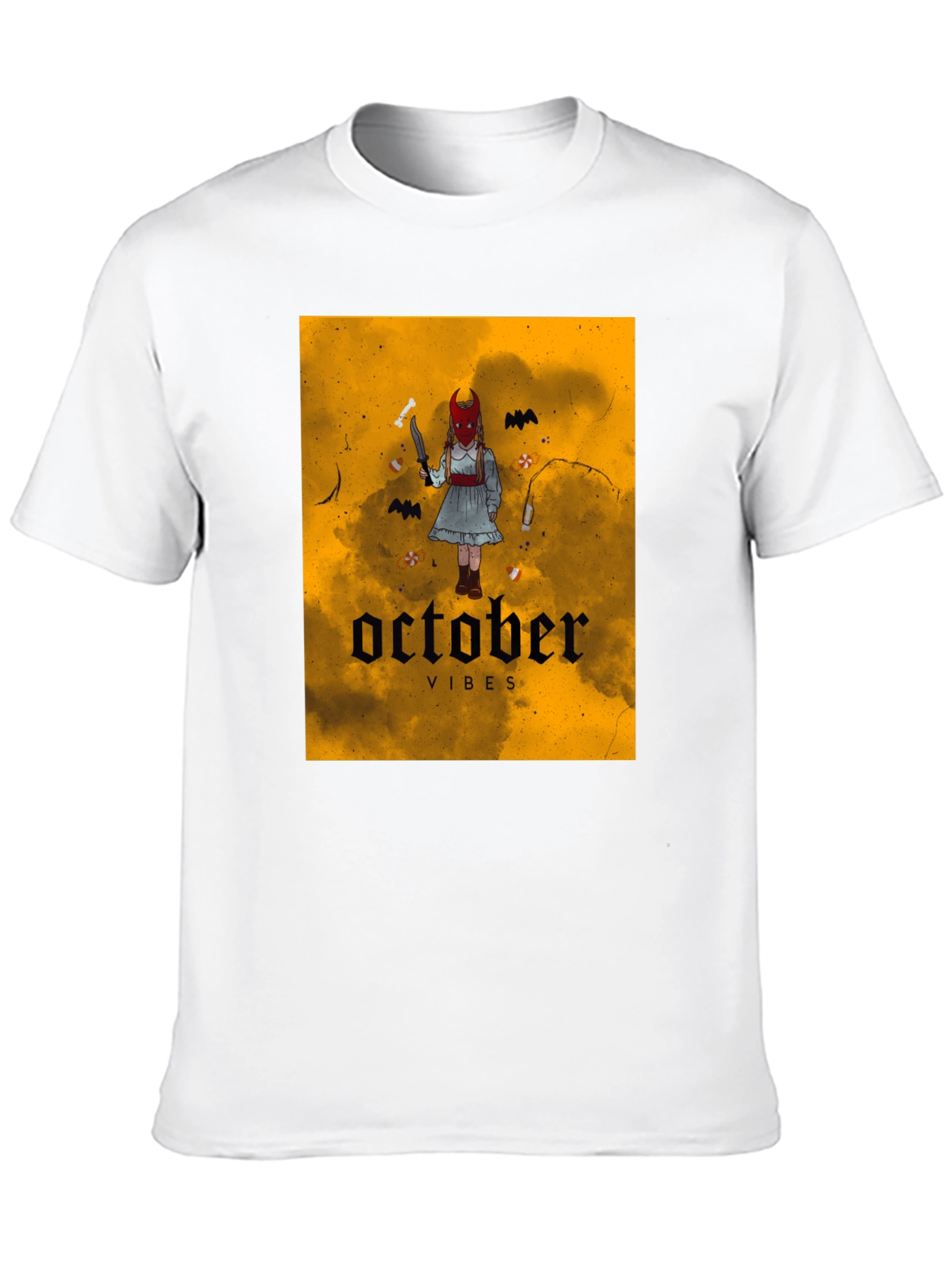 October Vibes Graphic T-Shirt - Halloween Apparel