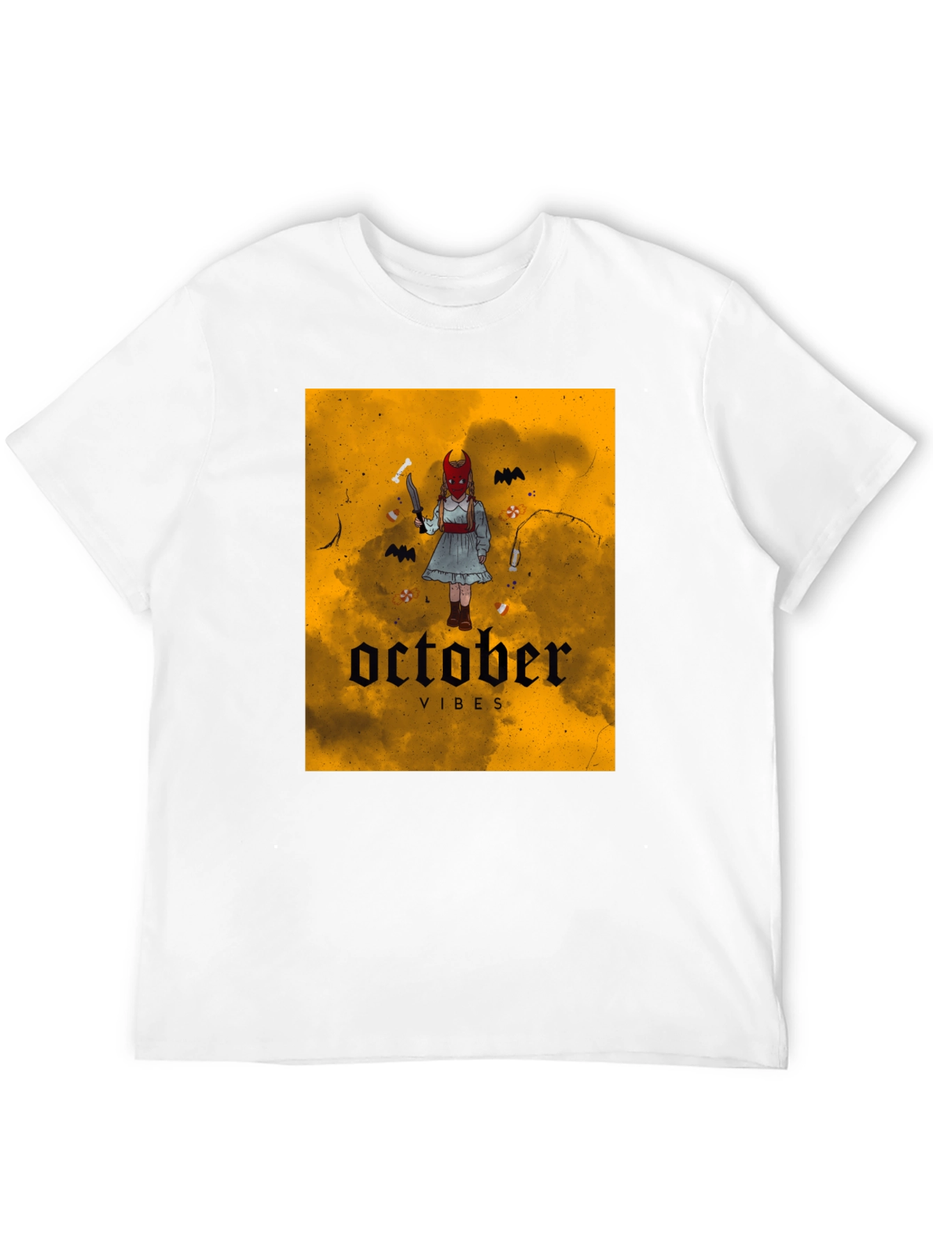 October Vibes Graphic T-Shirt - Halloween Apparel
