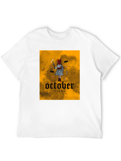 October Vibes Graphic T-Shirt - Halloween Apparel