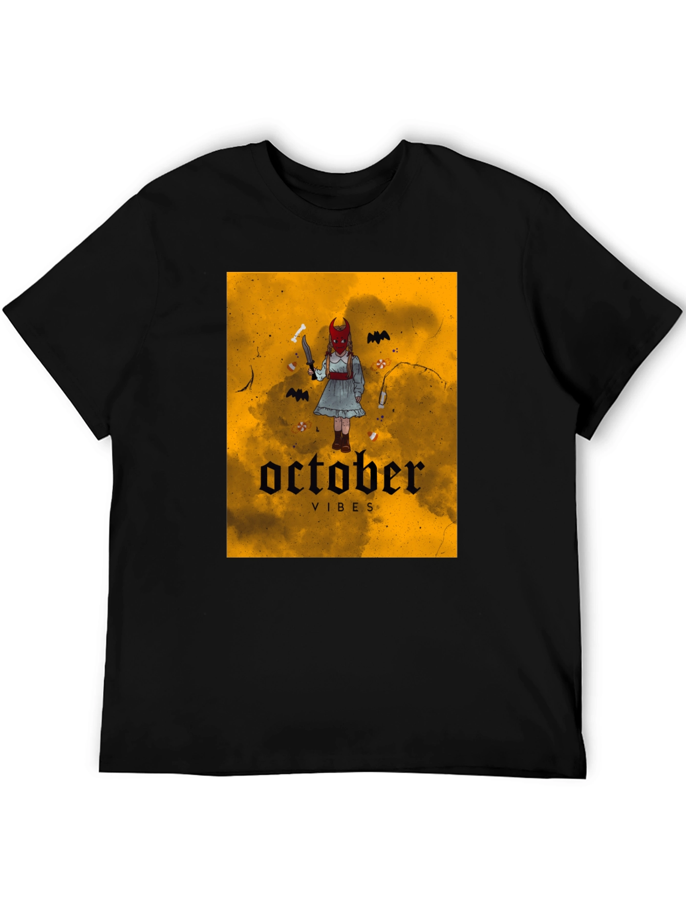 October Vibes Graphic T-Shirt - Halloween Apparel