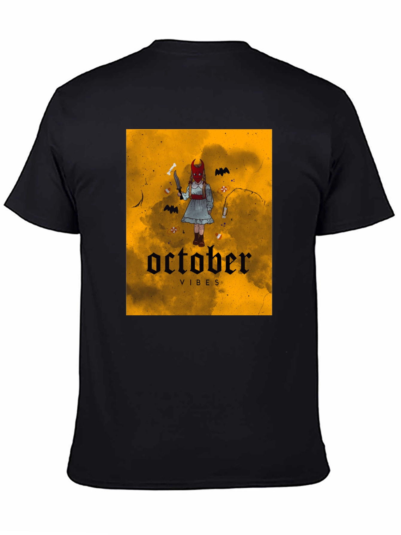 October Vibes Graphic T-Shirt - Halloween Apparel