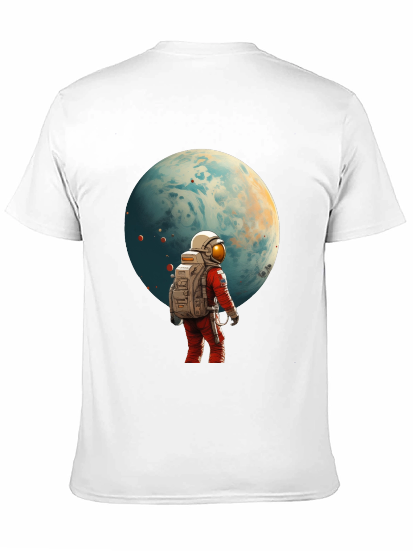 Astronaut Planet Graphic Tee - Black Cotton Blend