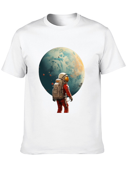 Astronaut Planet Graphic Tee - Black Cotton Blend