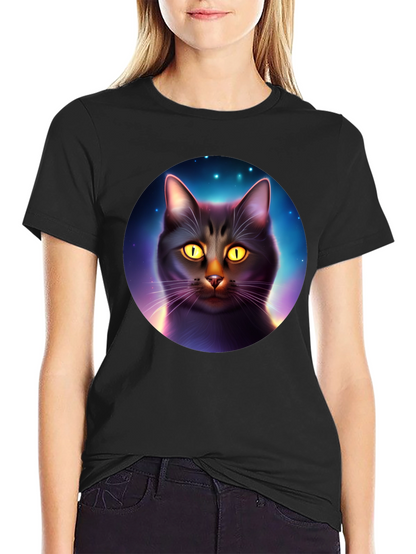 Cosmic Cat T-Shirt - Black