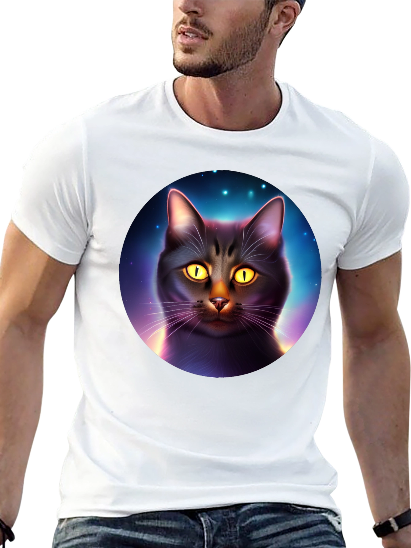 Cosmic Cat T-Shirt - Black