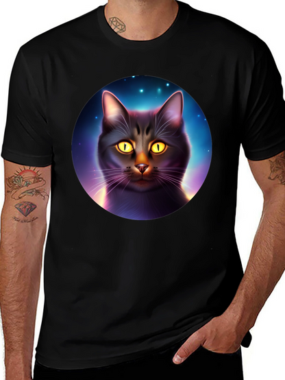 Cosmic Cat T-Shirt - Black