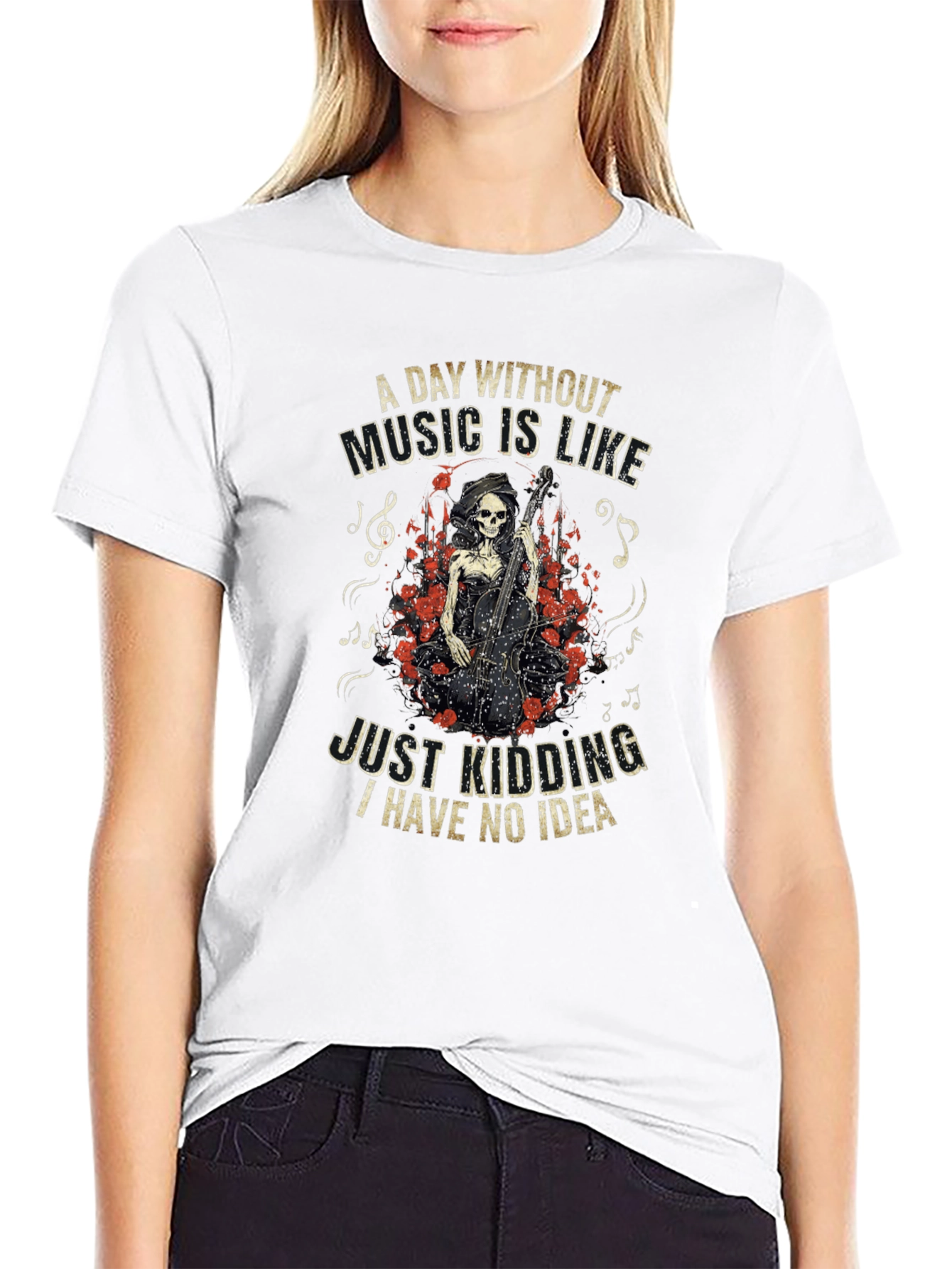 Music Lover T-Shirt - Grim Reaper Cello