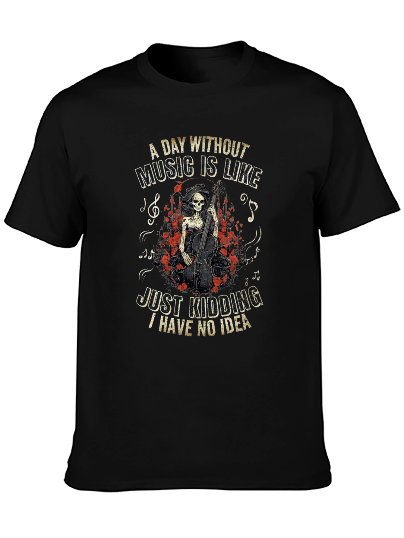 Music Lover T-Shirt - Grim Reaper Cello