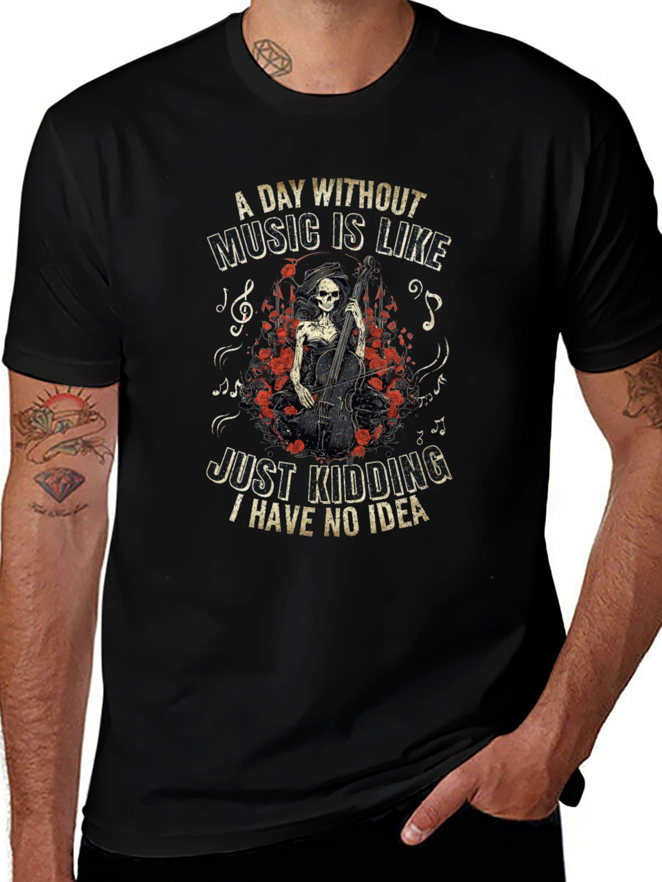 Music Lover T-Shirt - Grim Reaper Cello