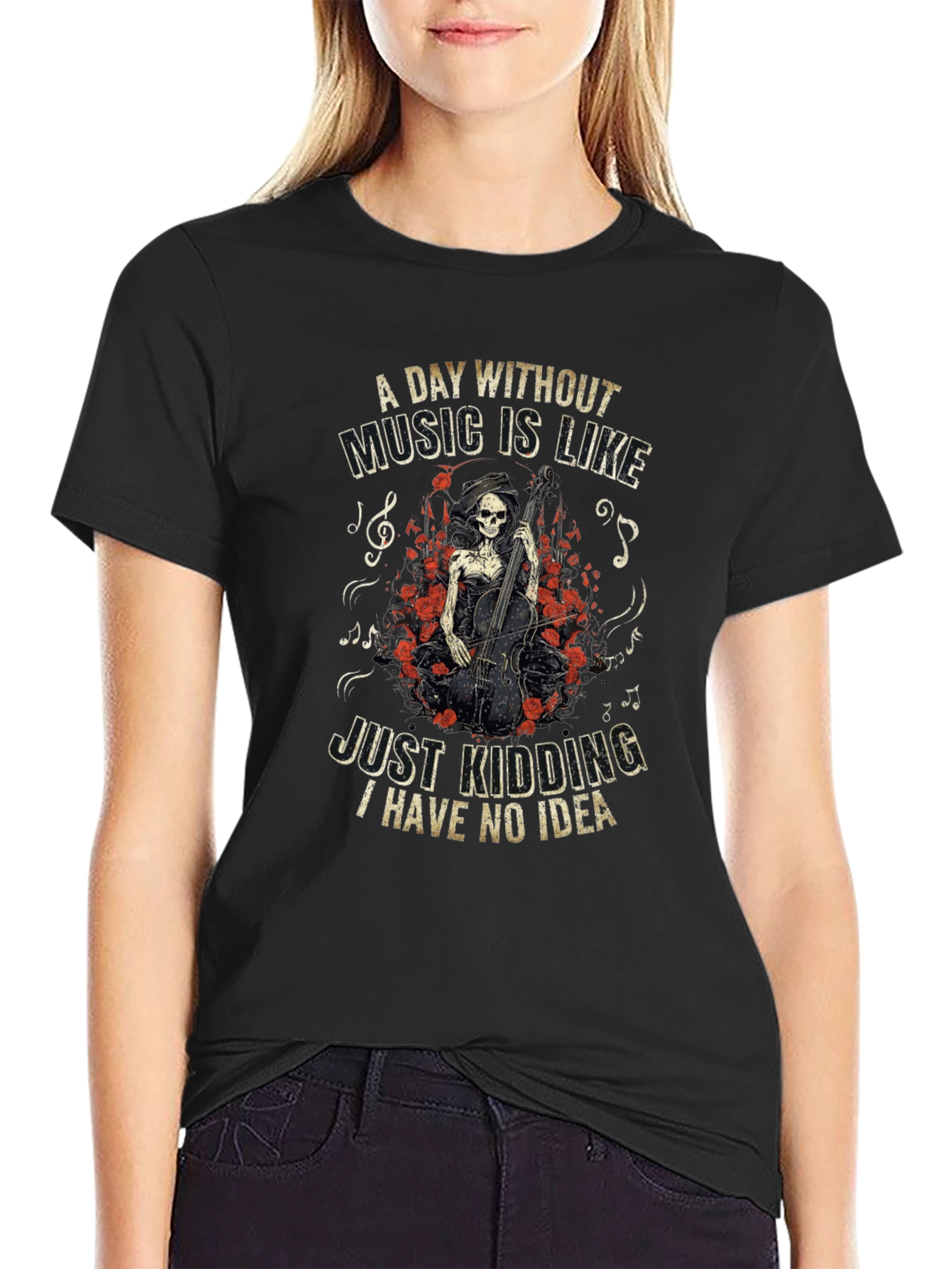 Music Lover T-Shirt - Grim Reaper Cello