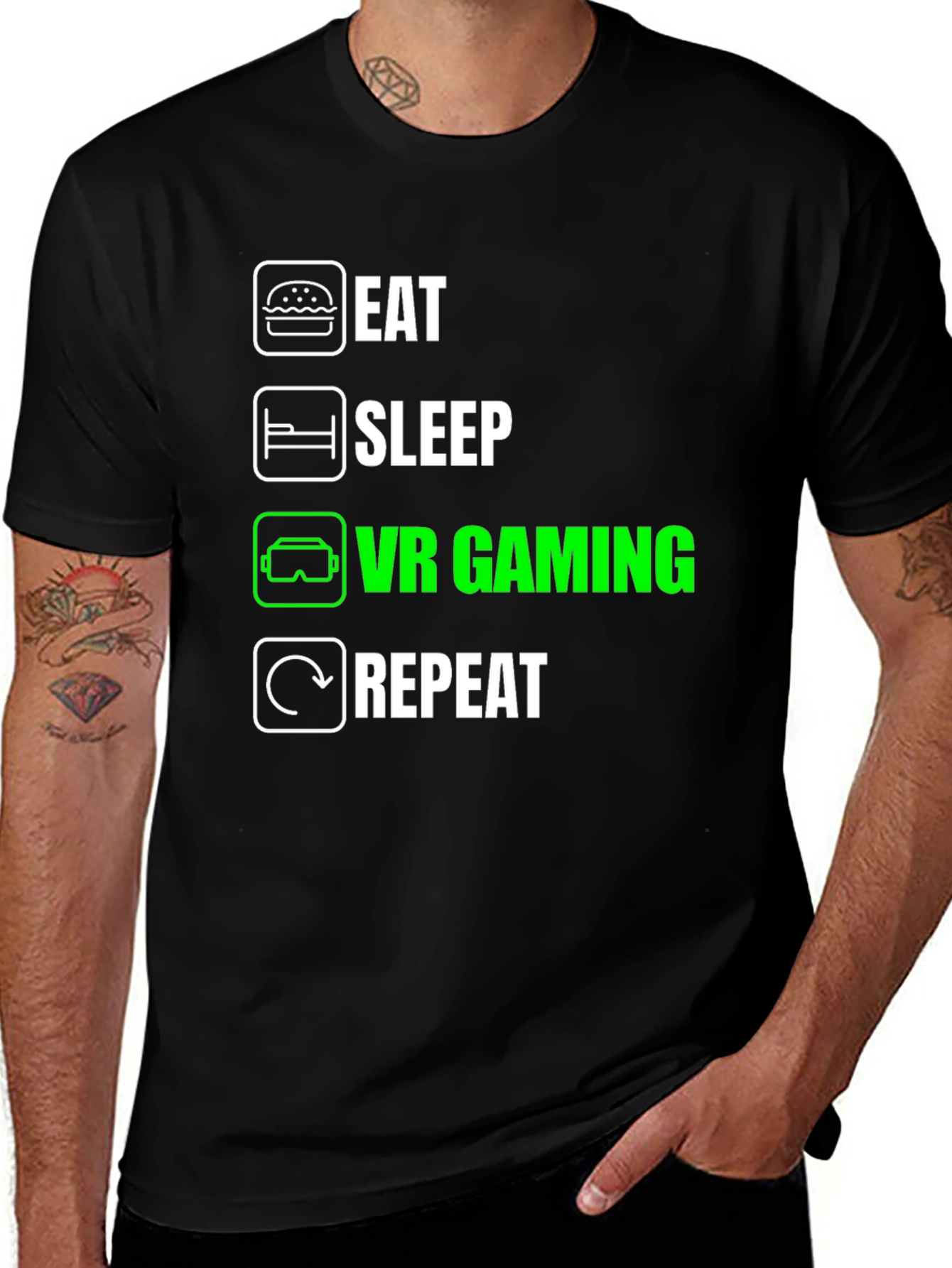 Eat Sleep VR Gaming Repeat T-Shirt