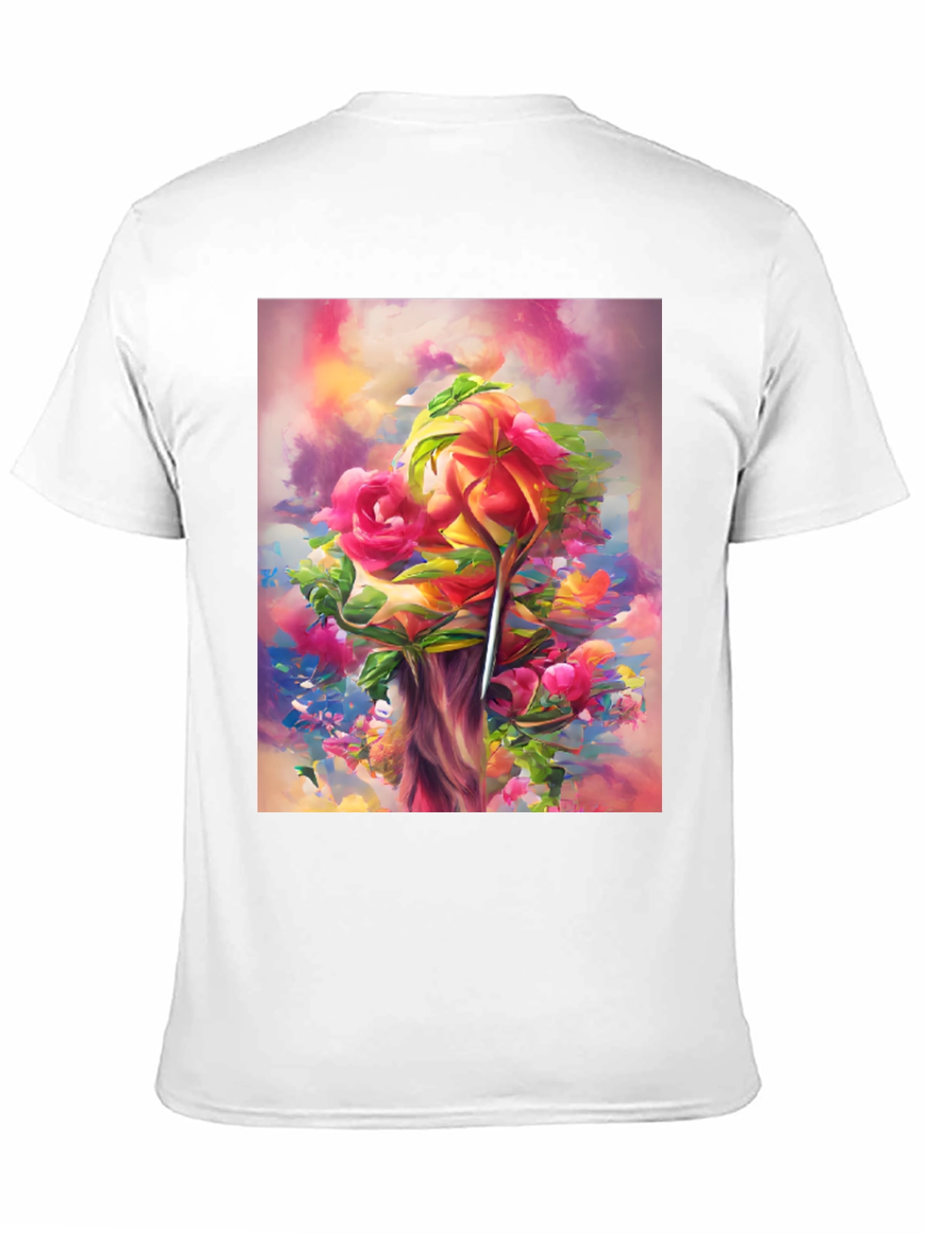 Floral Art Black T-Shirt