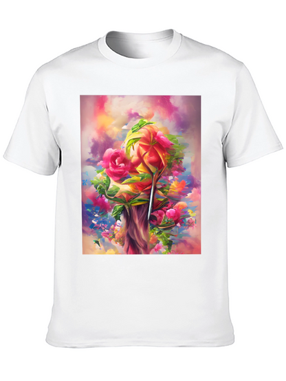 Floral Art Black T-Shirt