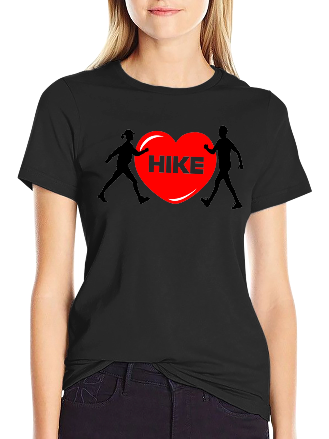 Hiking Heart Graphic Tee - Black