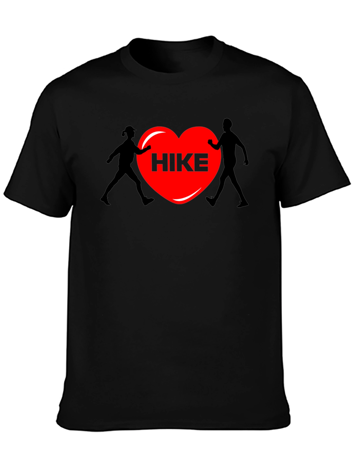 Hiking Heart Graphic Tee - Black