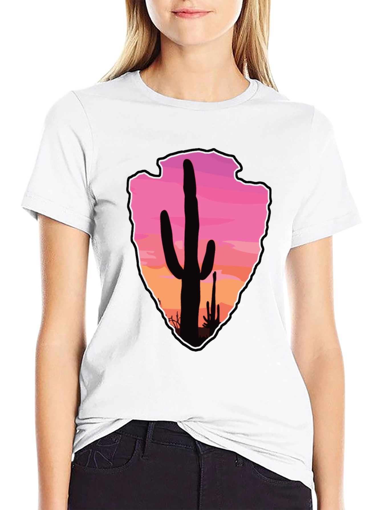 Cactus Arrowhead Sunset T-Shirt