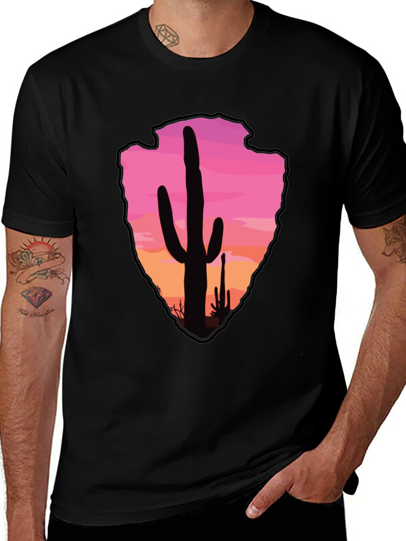 Cactus Arrowhead Sunset T-Shirt