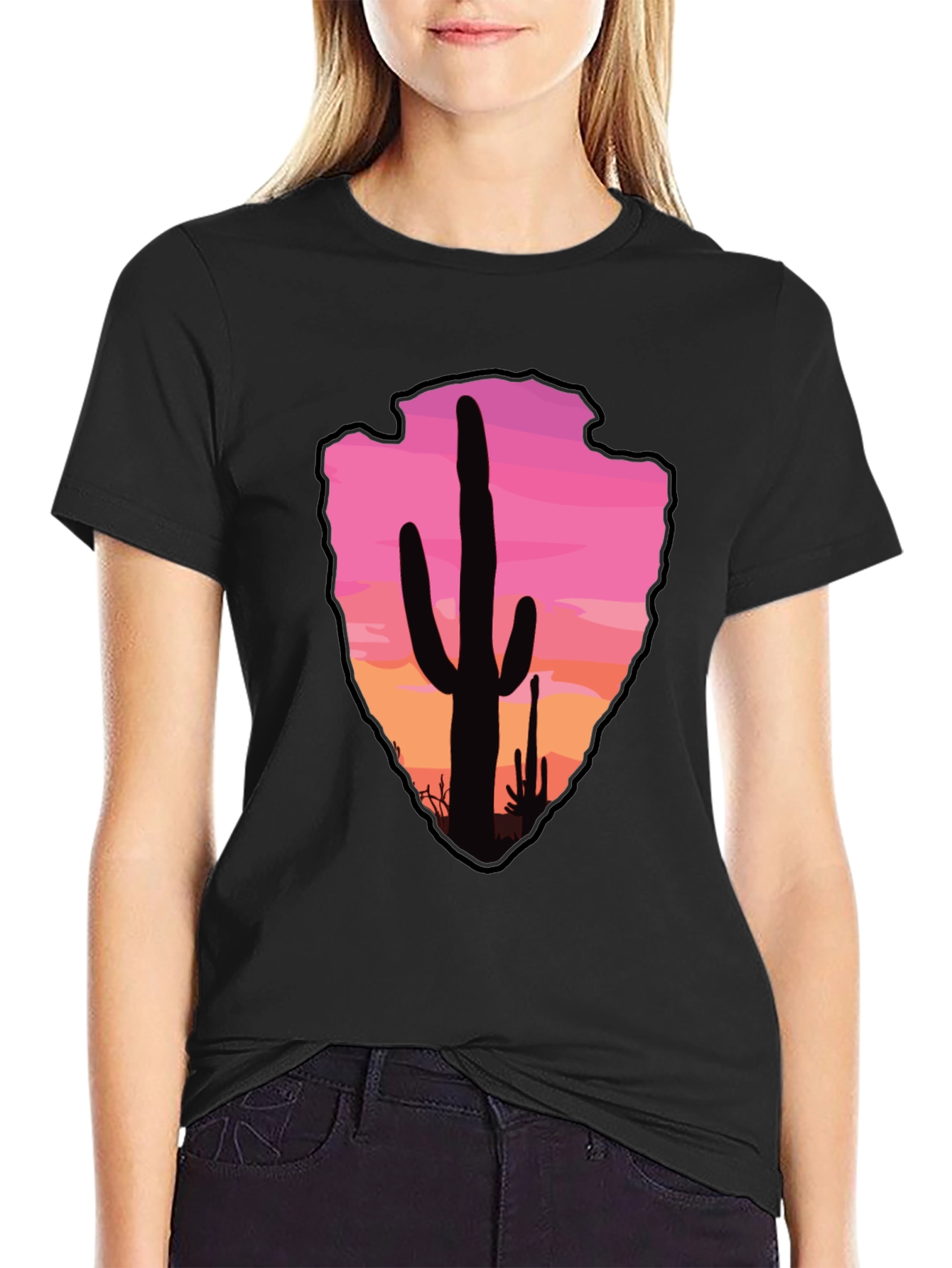 Cactus Arrowhead Sunset T-Shirt
