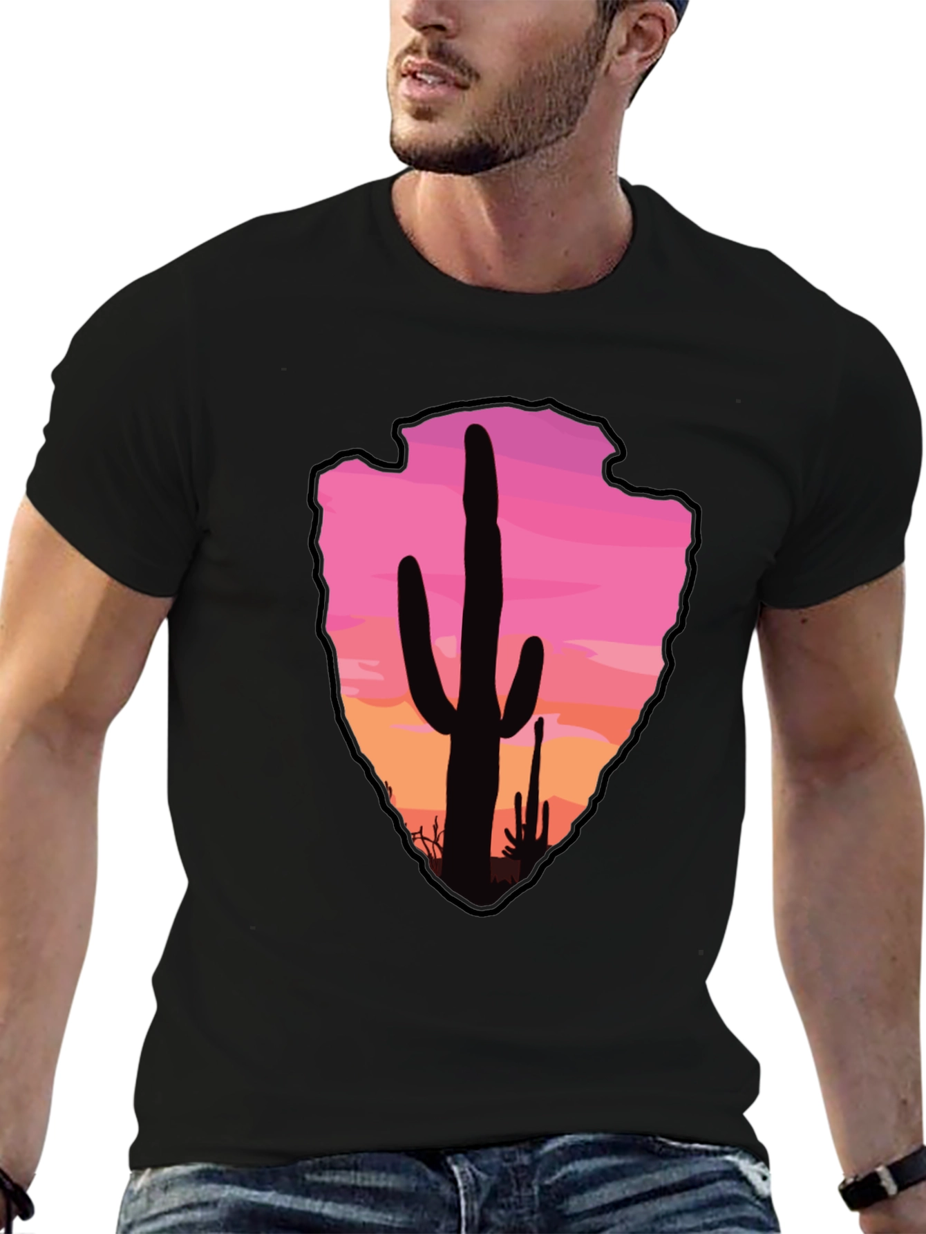Cactus Arrowhead Sunset T-Shirt