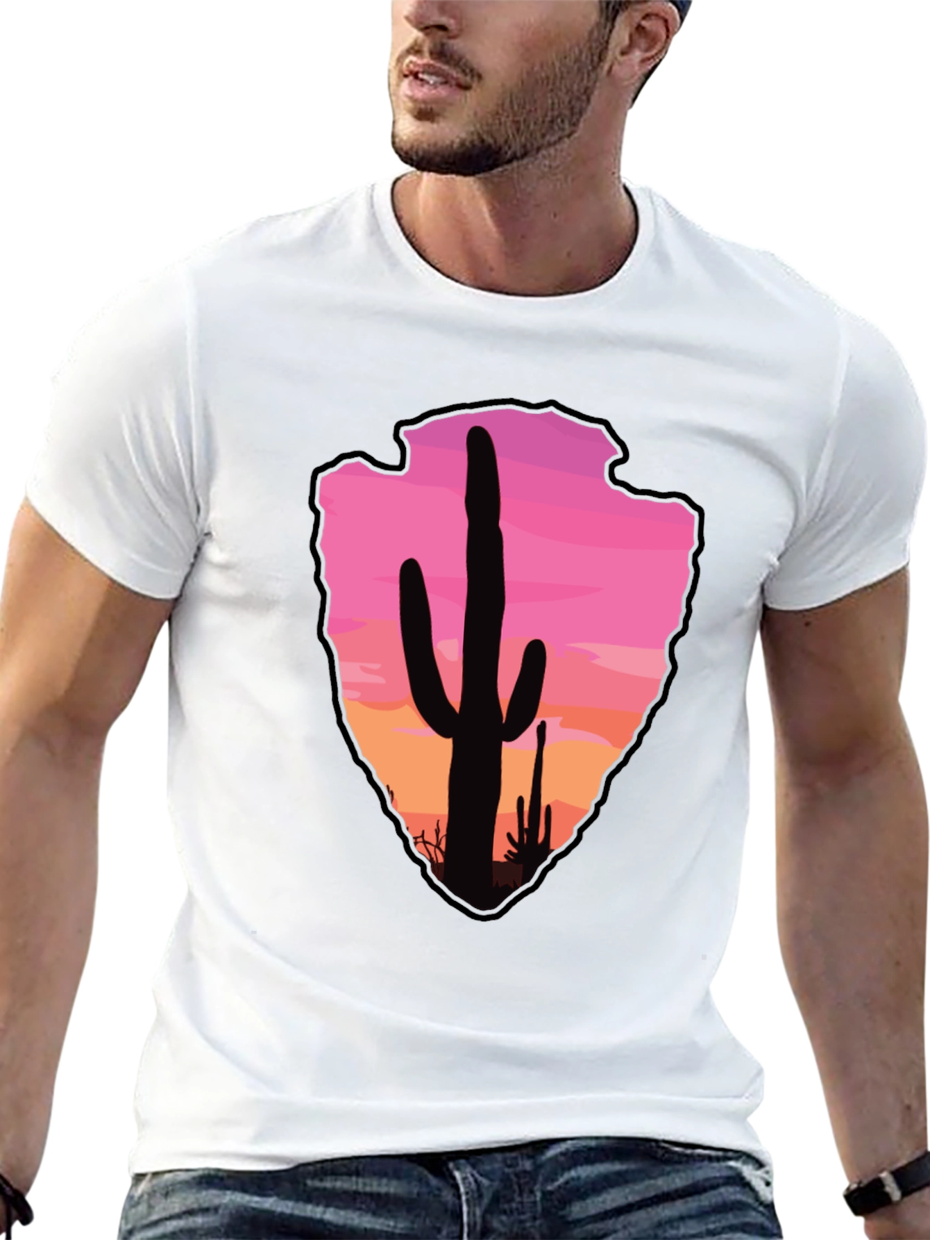 Cactus Arrowhead Sunset T-Shirt