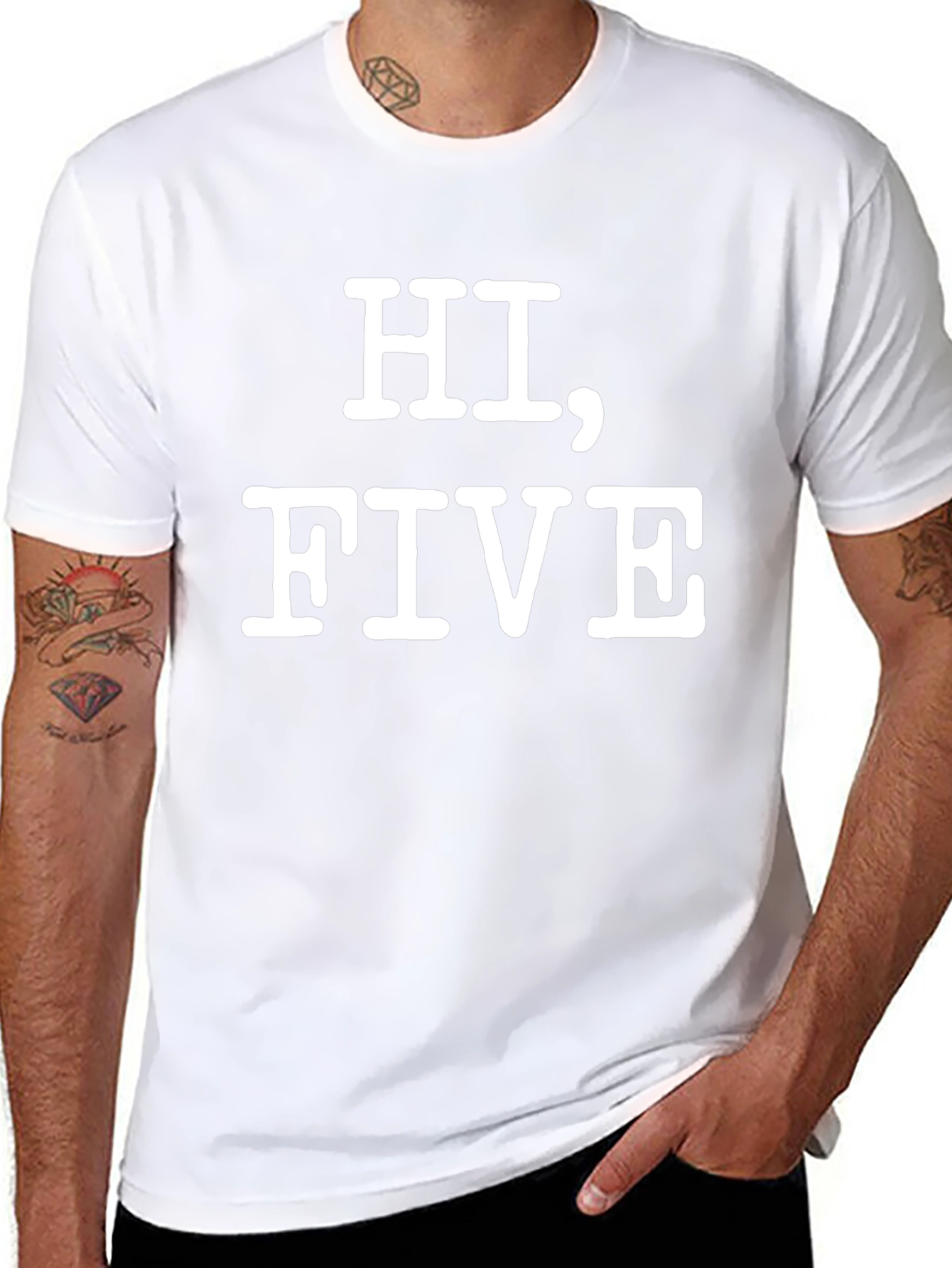 Hi Five Graphic Tee - Funny Casual T-Shirt