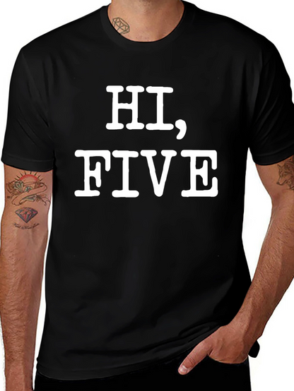 Hi Five Graphic Tee - Funny Casual T-Shirt