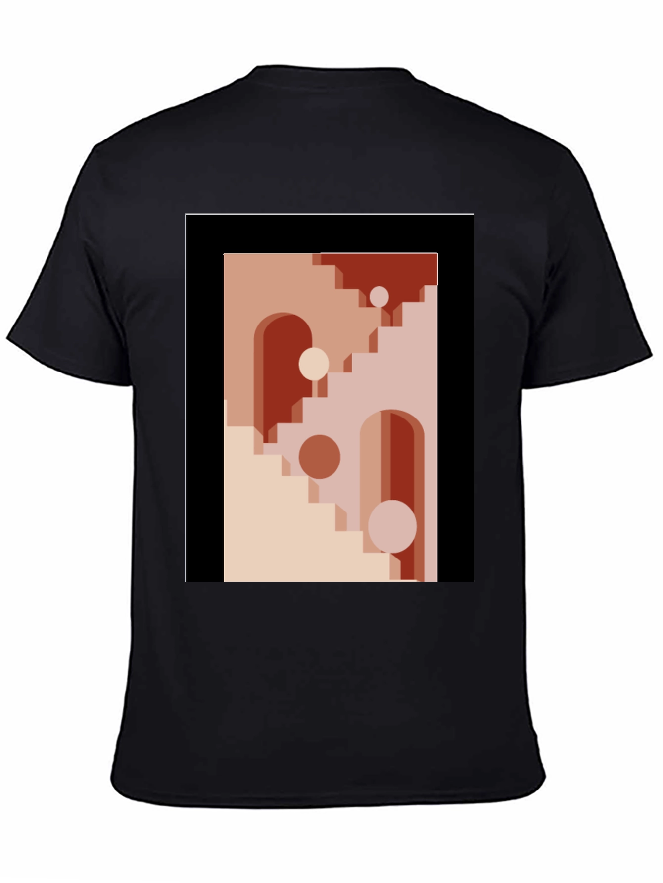 Geometric Archway Graphic Tee - Modern Abstract Art Shirt