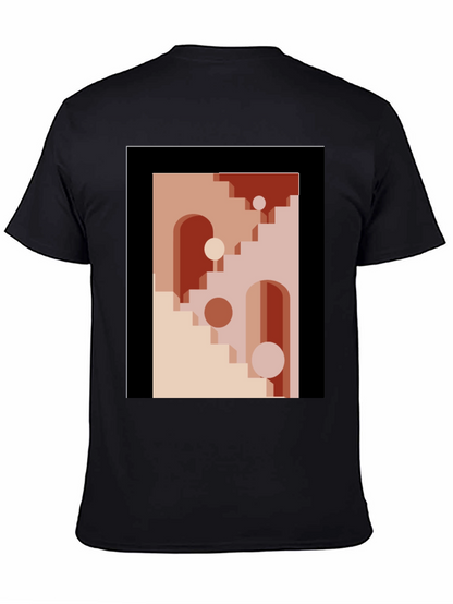 Geometric Archway Graphic Tee - Modern Abstract Art Shirt