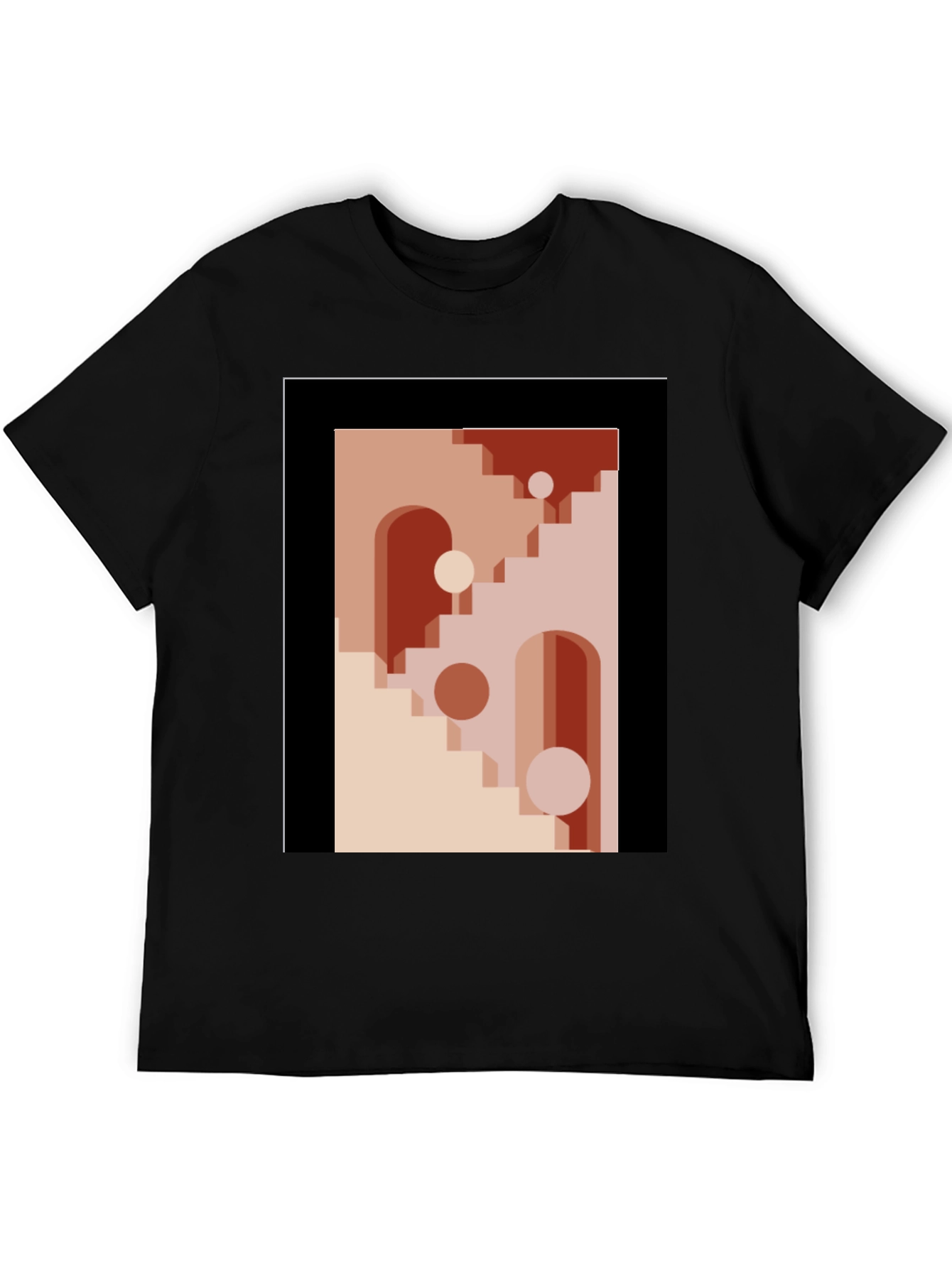 Geometric Archway Graphic Tee - Modern Abstract Art Shirt