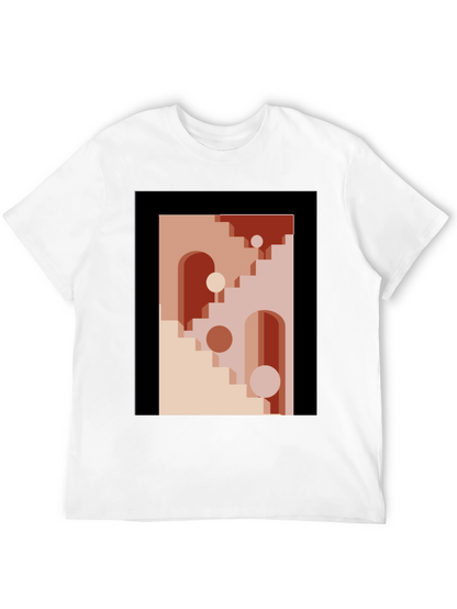 Geometric Archway Graphic Tee - Modern Abstract Art Shirt