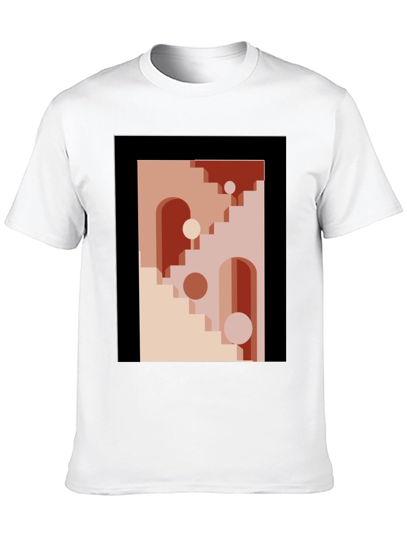 Geometric Archway Graphic Tee - Modern Abstract Art Shirt