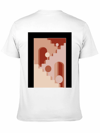 Geometric Archway Graphic Tee - Modern Abstract Art Shirt