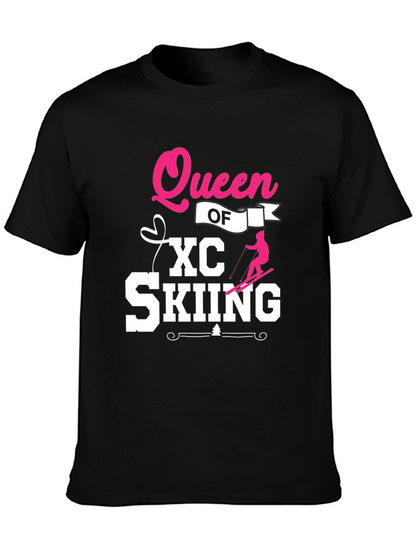 Queen of XC Skiing Black T-Shirt
